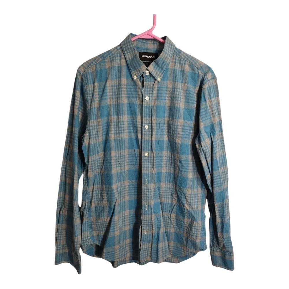 Bonobos Slim‎ Fit Button Down Cotton Preppy Office Party Casual Shirt Sz M